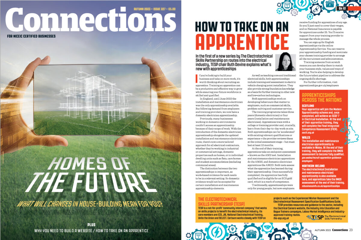 Apprenticeship Advice in Connections Magazine